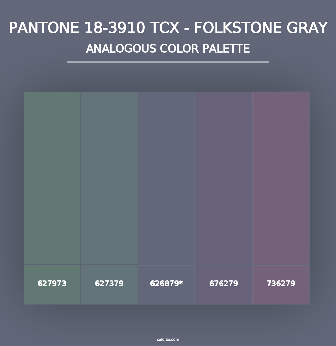 PANTONE 18-3910 TCX - Folkstone Gray - Analogous Color Palette