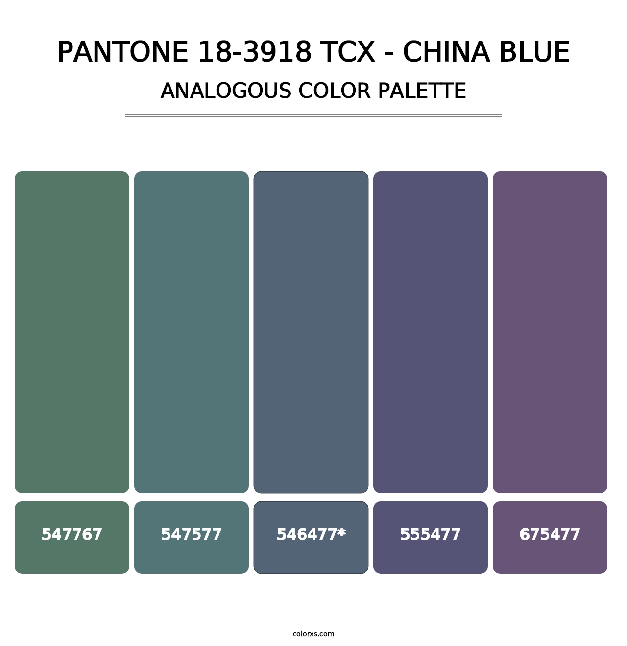 PANTONE 18-3918 TCX - China Blue - Analogous Color Palette