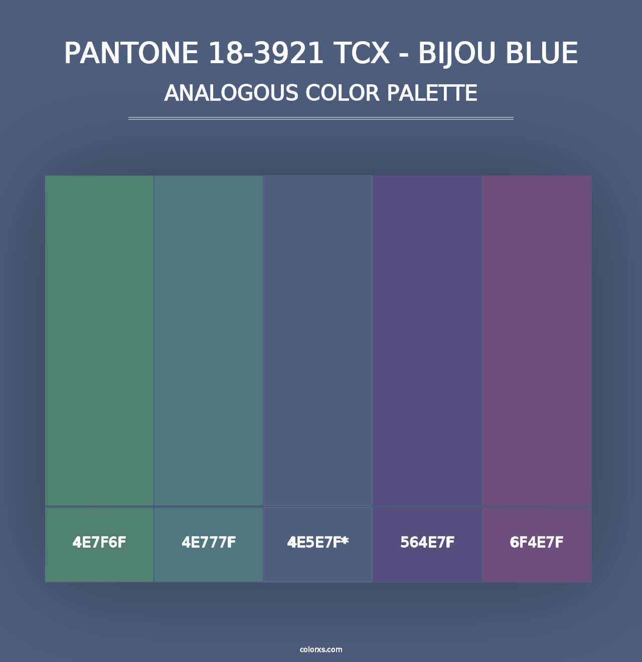 PANTONE 18-3921 TCX - Bijou Blue - Analogous Color Palette