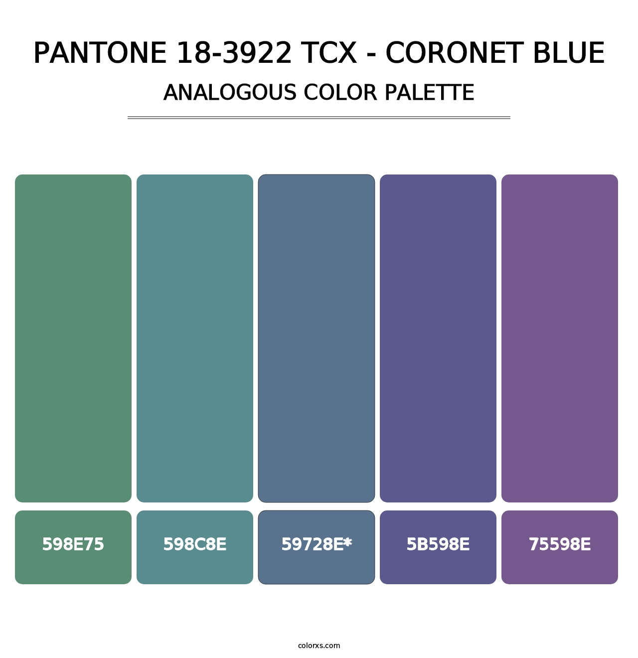 PANTONE 18-3922 TCX - Coronet Blue - Analogous Color Palette