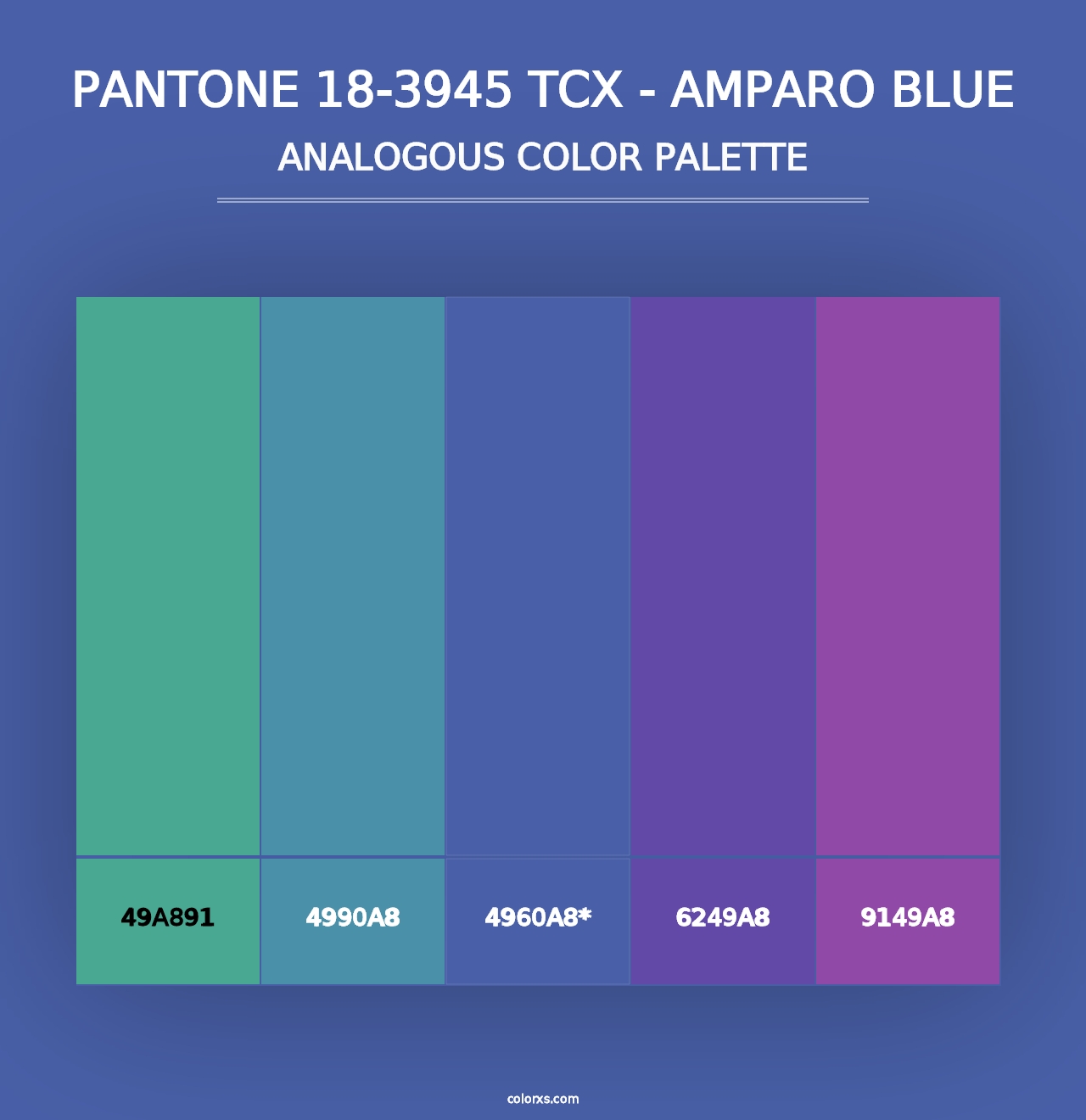 PANTONE 18-3945 TCX - Amparo Blue - Analogous Color Palette