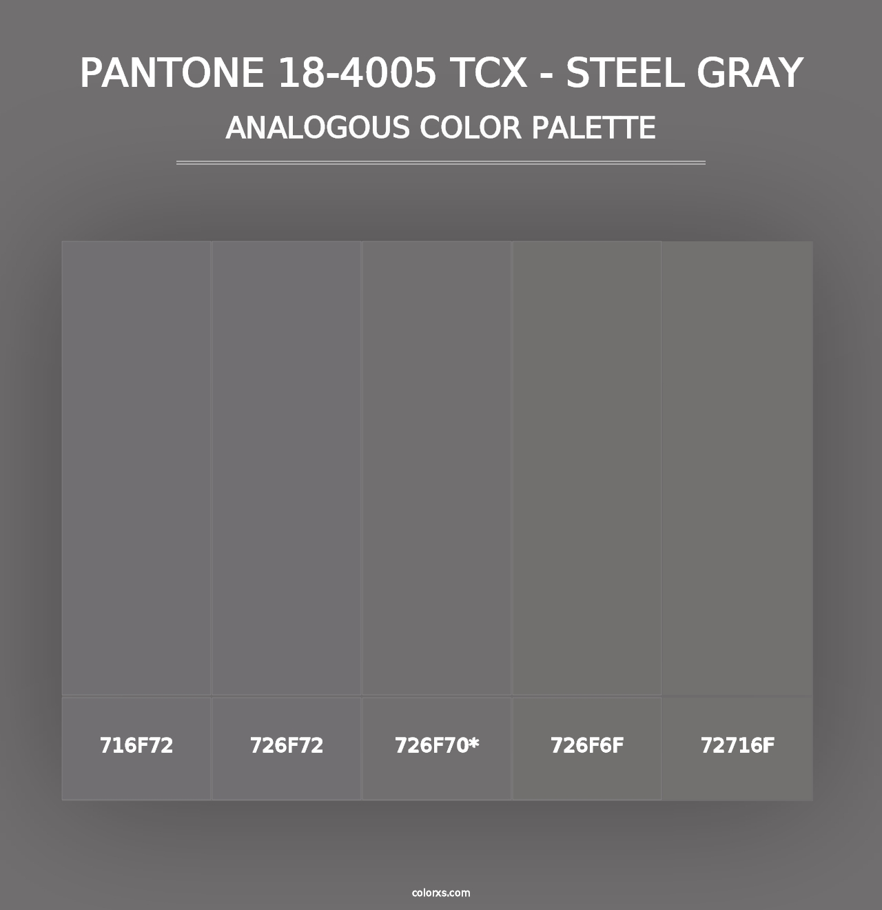 PANTONE 18-4005 TCX - Steel Gray - Analogous Color Palette