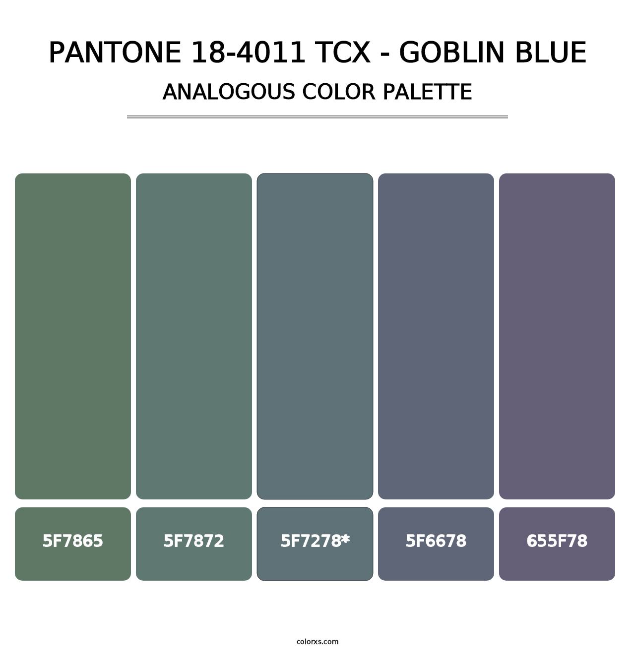 PANTONE 18-4011 TCX - Goblin Blue - Analogous Color Palette