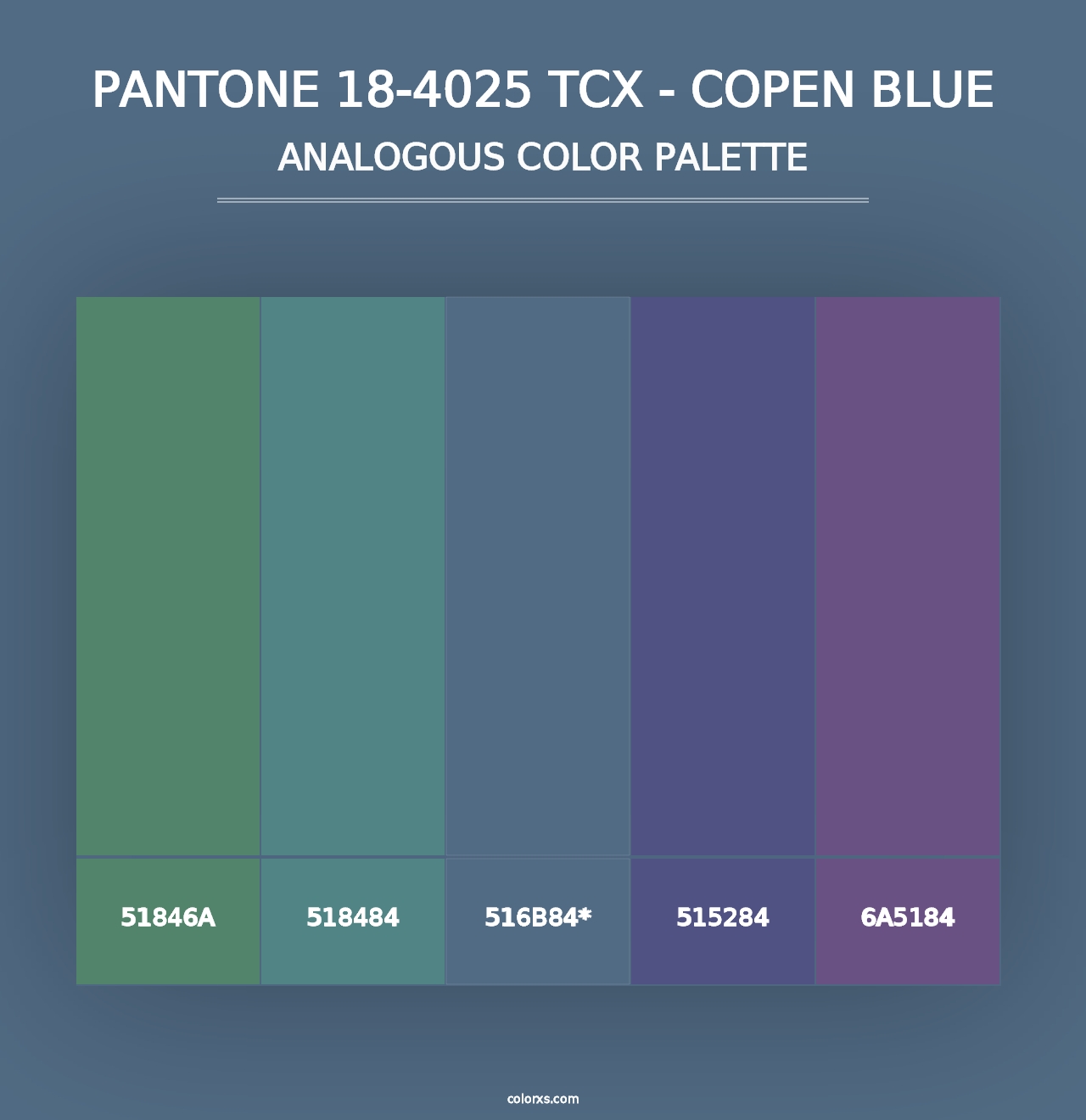 PANTONE 18-4025 TCX - Copen Blue - Analogous Color Palette