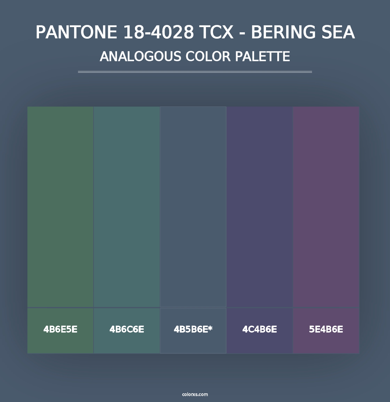 PANTONE 18-4028 TCX - Bering Sea - Analogous Color Palette