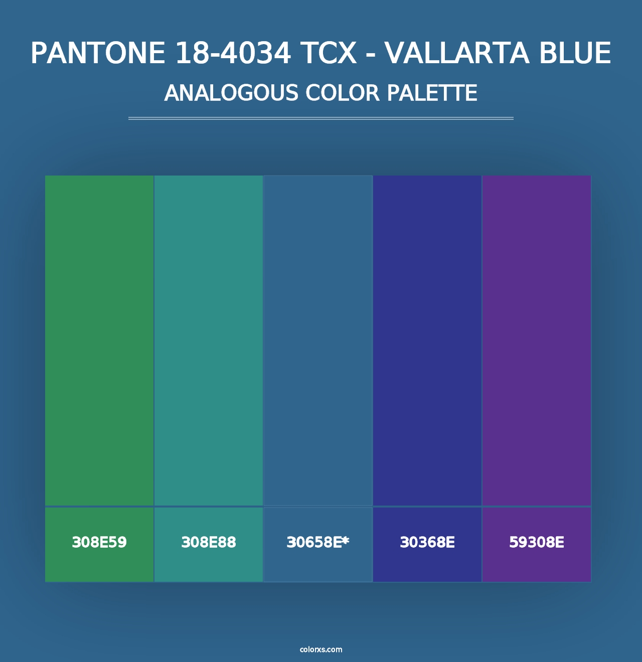 PANTONE 18-4034 TCX - Vallarta Blue - Analogous Color Palette