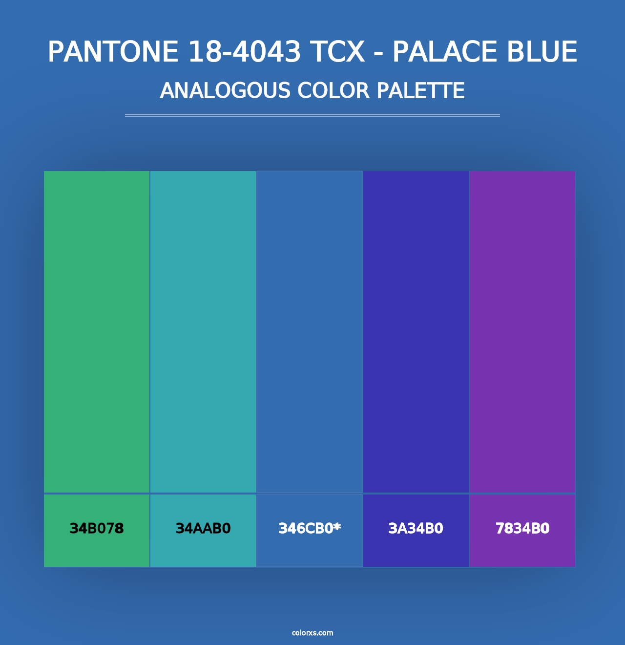 PANTONE 18-4043 TCX - Palace Blue - Analogous Color Palette