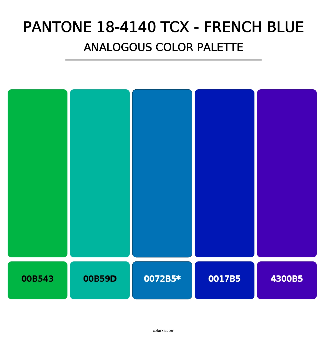 PANTONE 18-4140 TCX - French Blue - Analogous Color Palette