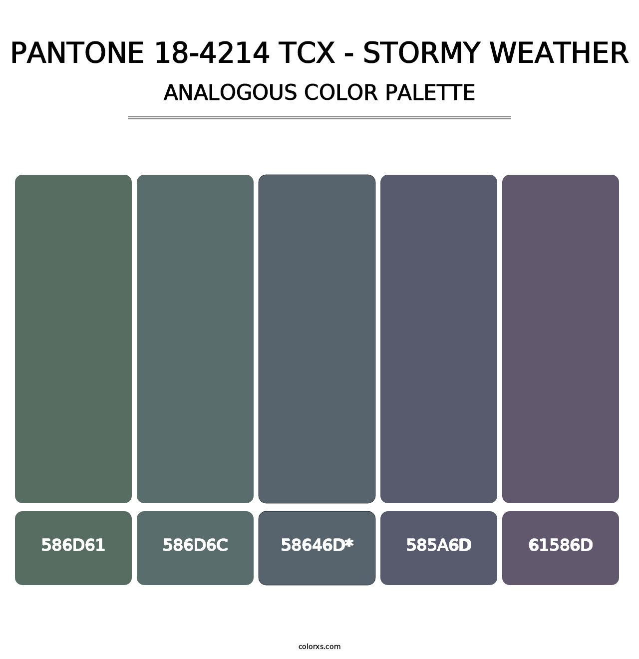 PANTONE 18-4214 TCX - Stormy Weather - Analogous Color Palette