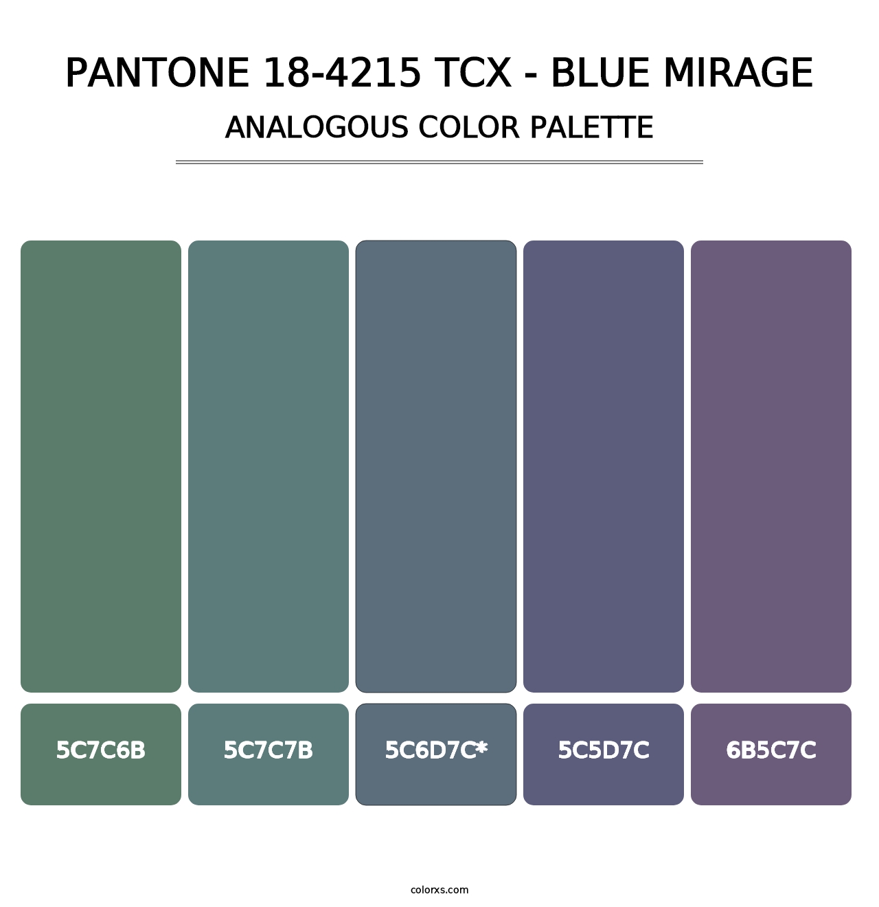 PANTONE 18-4215 TCX - Blue Mirage - Analogous Color Palette