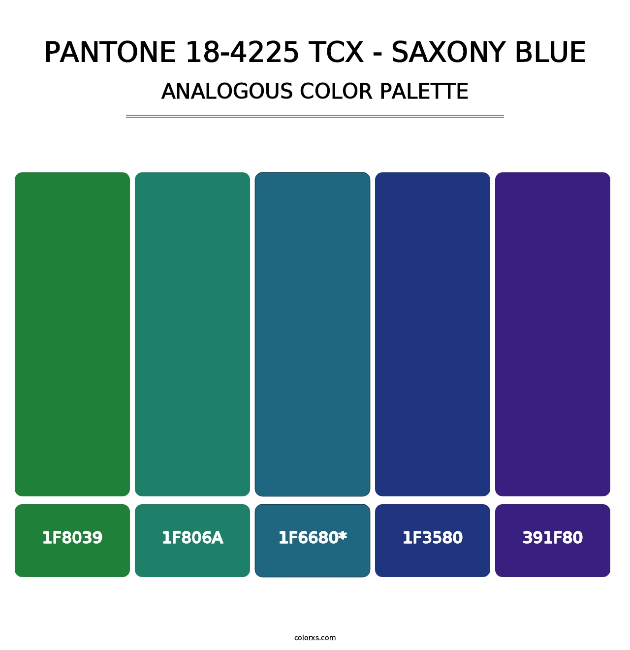 PANTONE 18-4225 TCX - Saxony Blue - Analogous Color Palette