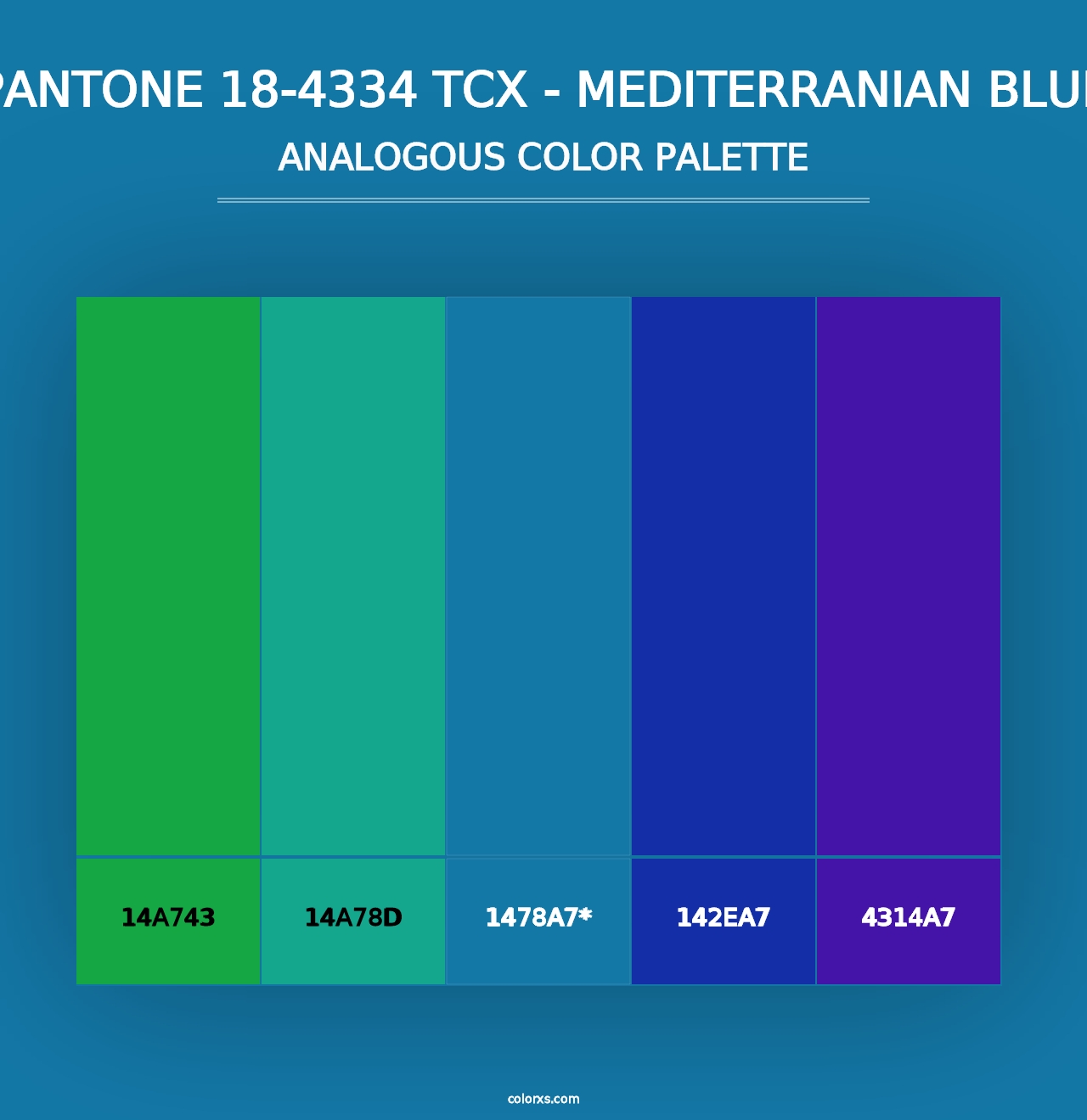 PANTONE 18-4334 TCX - Mediterranian Blue - Analogous Color Palette