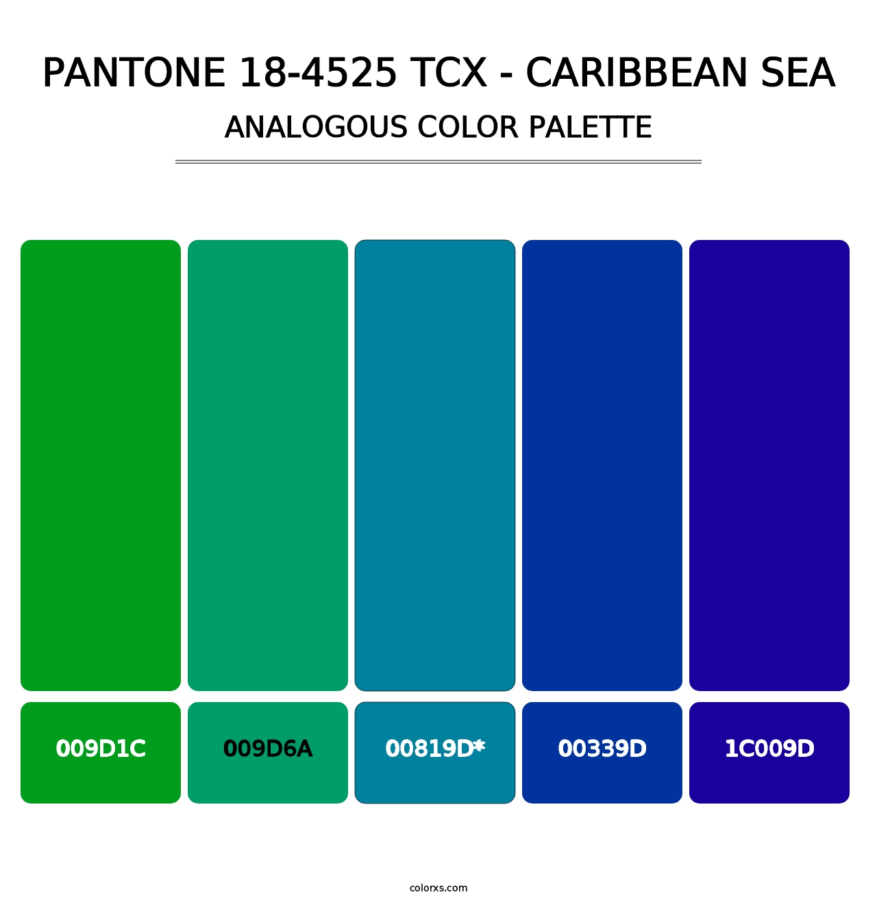 PANTONE 18-4525 TCX - Caribbean Sea - Analogous Color Palette