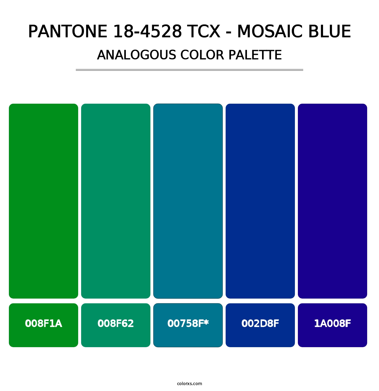 PANTONE 18-4528 TCX - Mosaic Blue - Analogous Color Palette