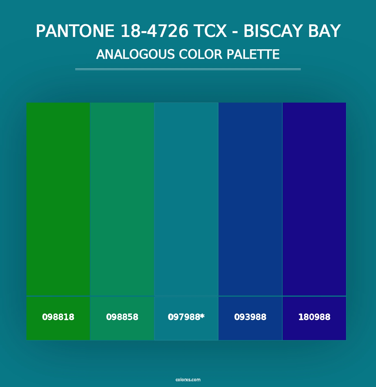 PANTONE 18-4726 TCX - Biscay Bay - Analogous Color Palette