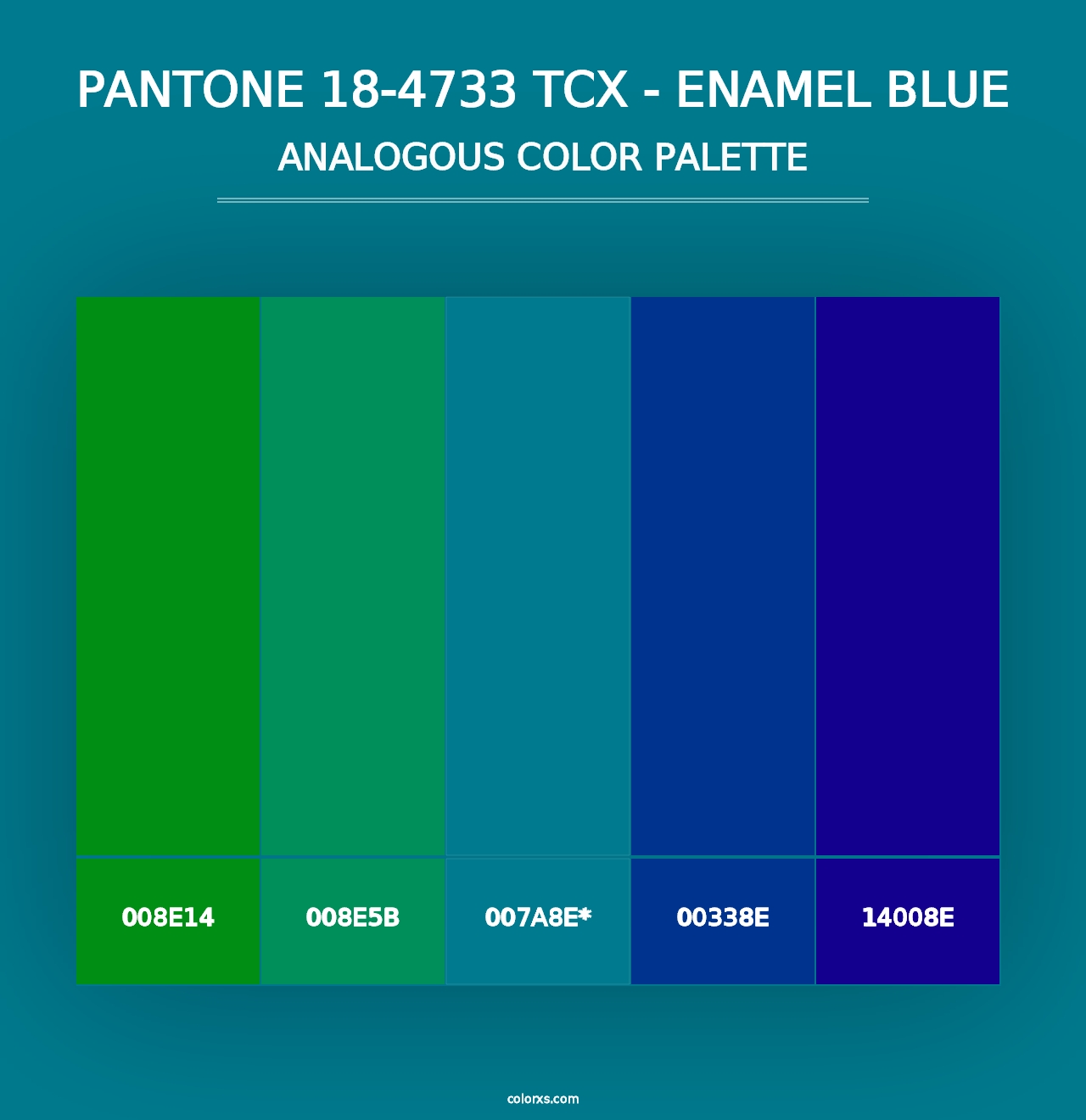 PANTONE 18-4733 TCX - Enamel Blue - Analogous Color Palette