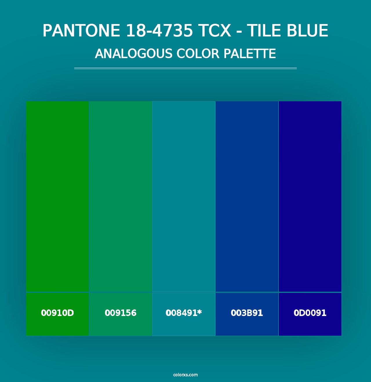 PANTONE 18-4735 TCX - Tile Blue - Analogous Color Palette