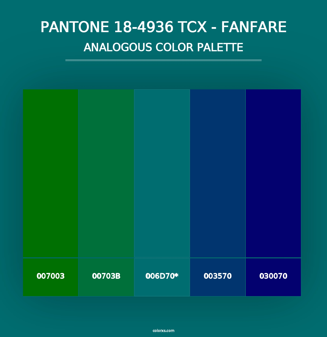 PANTONE 18-4936 TCX - Fanfare - Analogous Color Palette