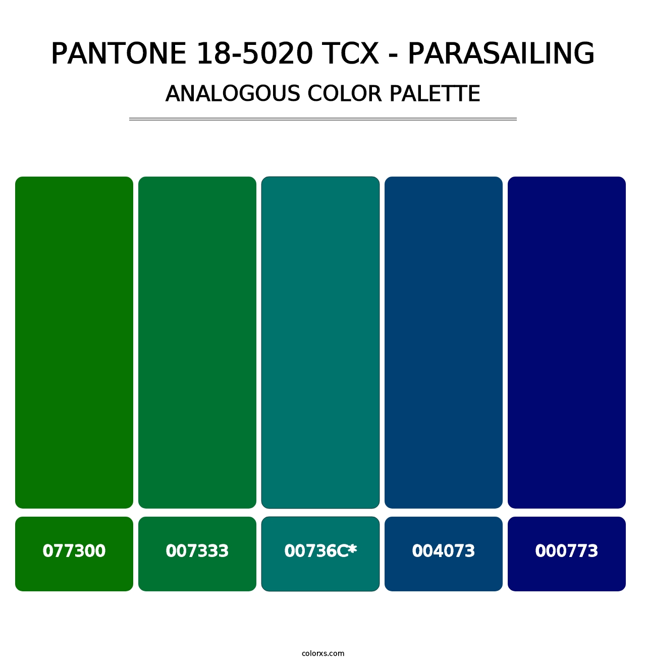 PANTONE 18-5020 TCX - Parasailing - Analogous Color Palette