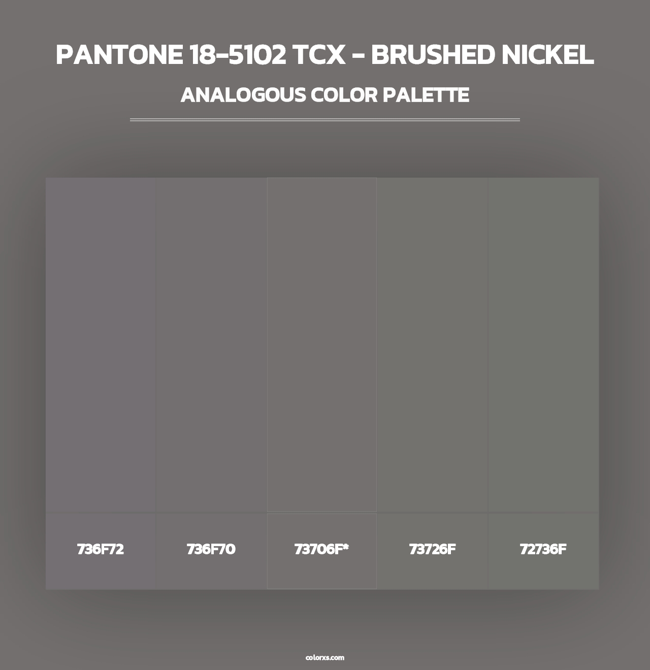 PANTONE 18-5102 TCX - Brushed Nickel - Analogous Color Palette