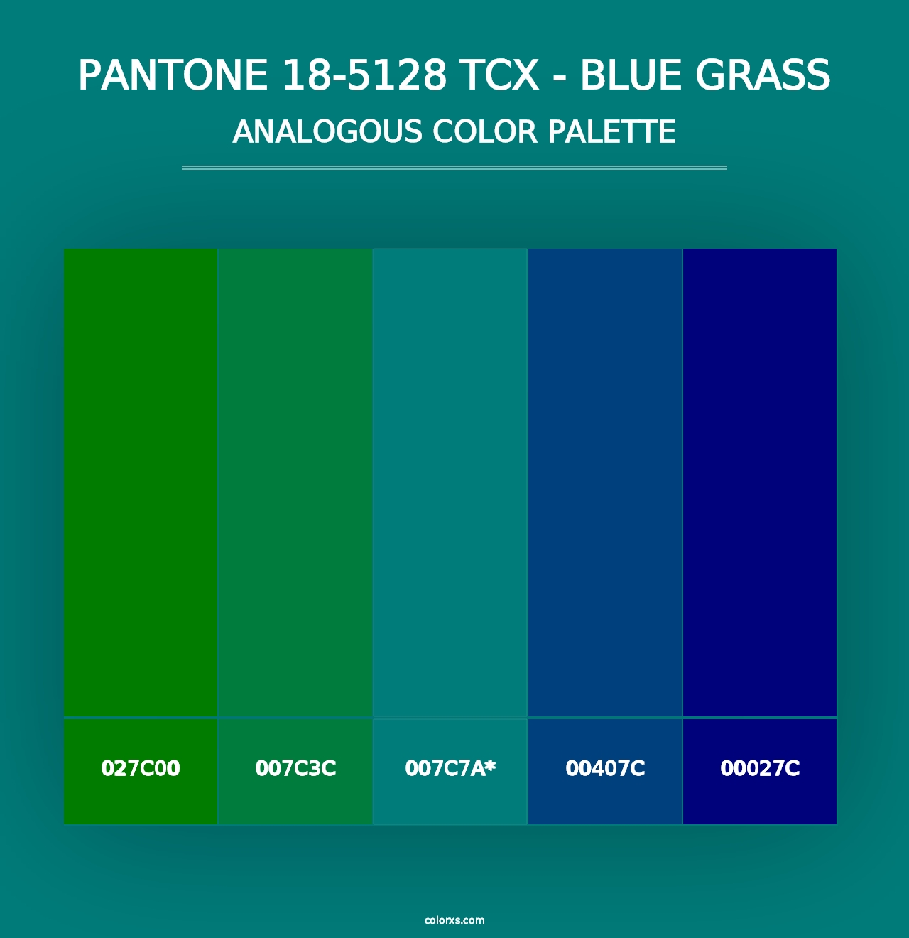 PANTONE 18-5128 TCX - Blue Grass - Analogous Color Palette