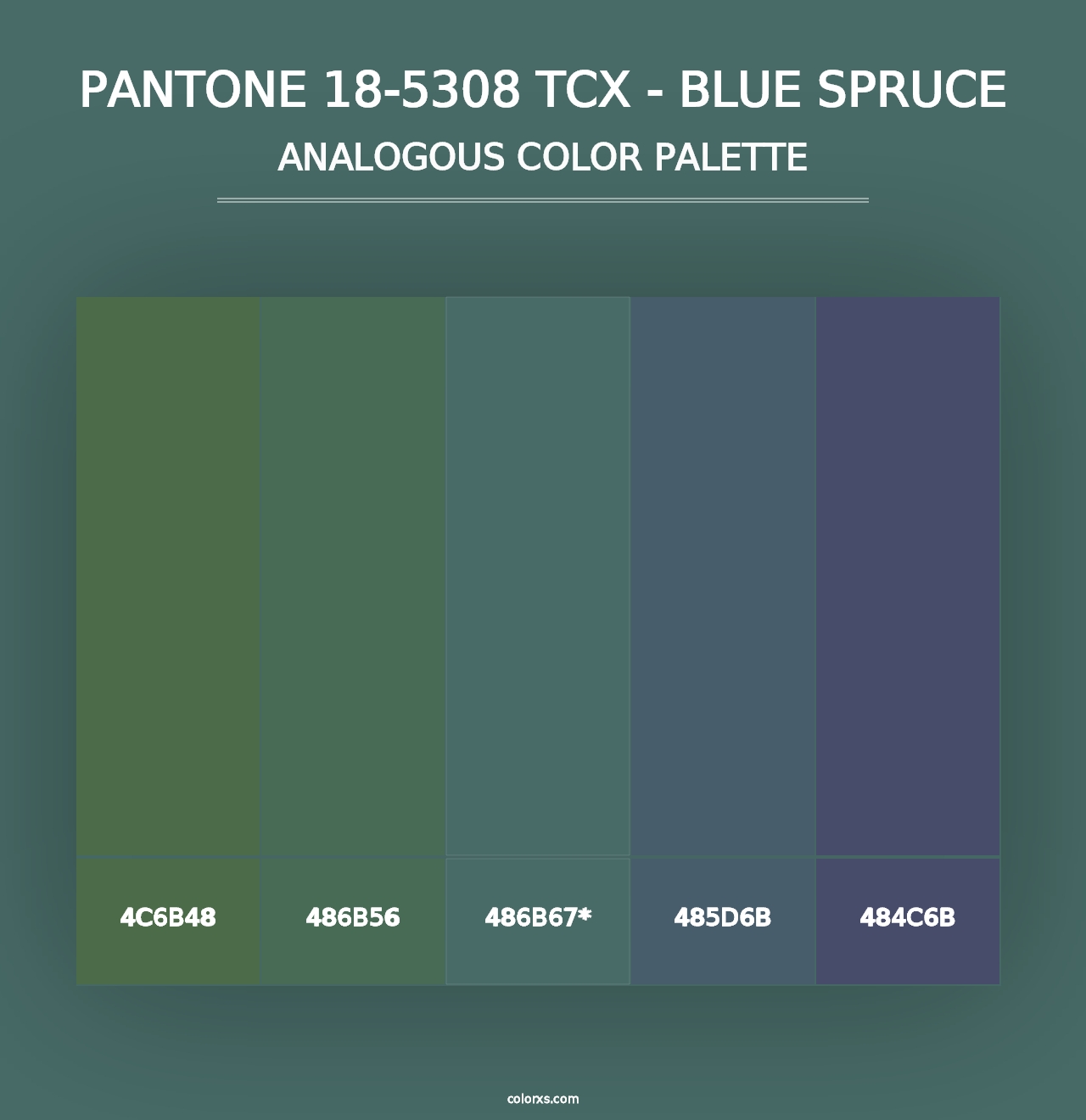 PANTONE 18-5308 TCX - Blue Spruce - Analogous Color Palette