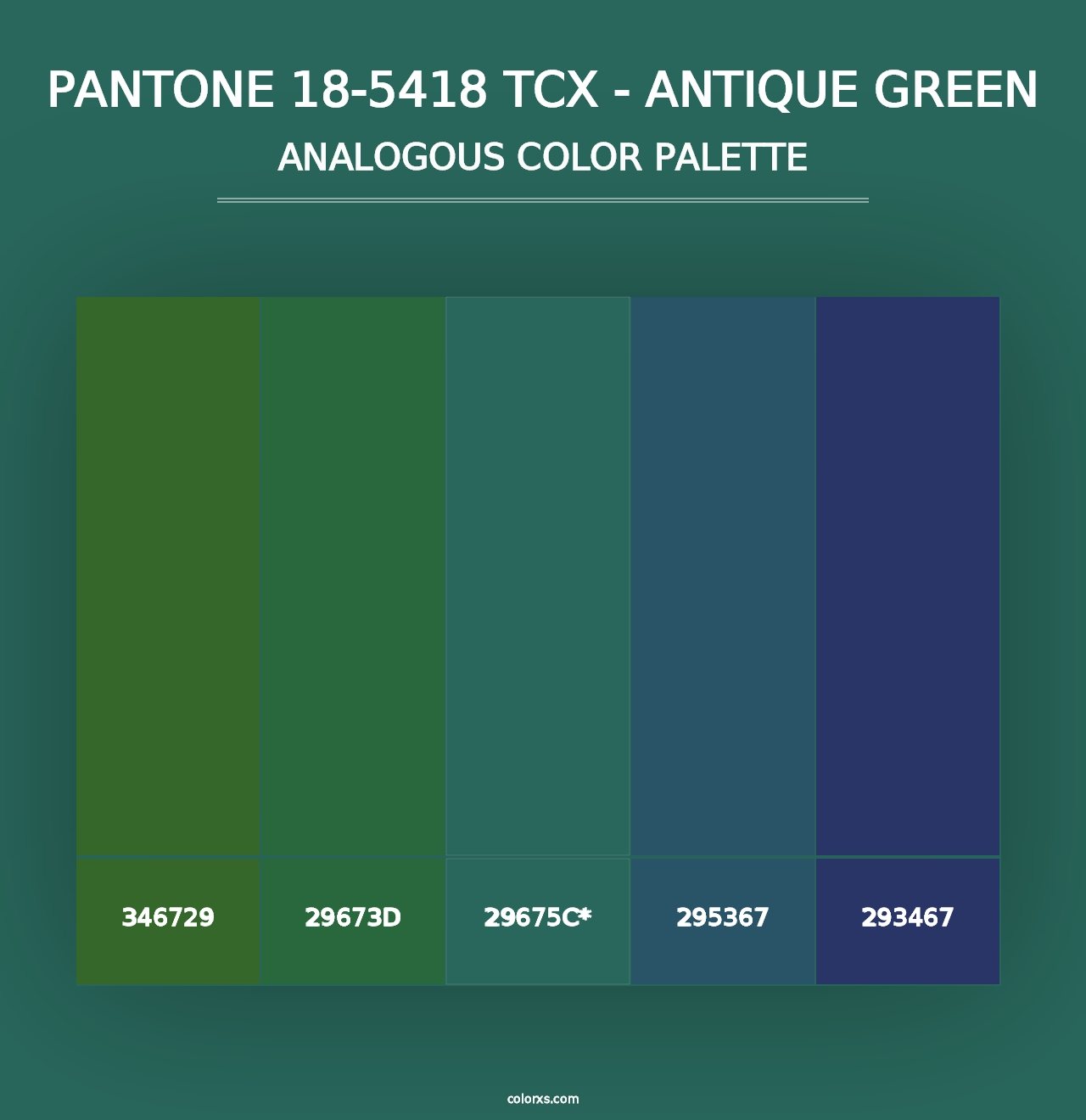 PANTONE 18-5418 TCX - Antique Green - Analogous Color Palette