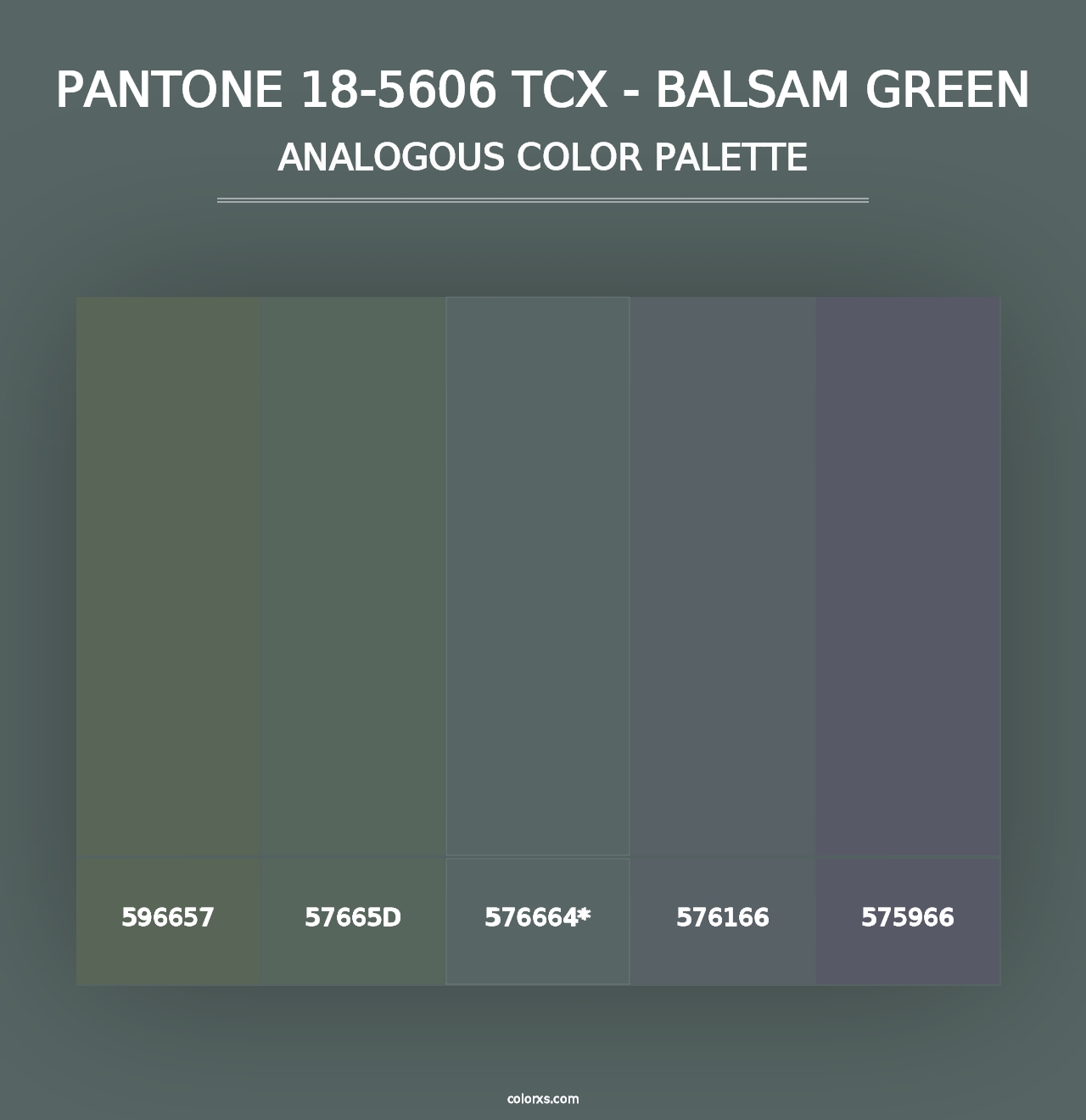 PANTONE 18-5606 TCX - Balsam Green - Analogous Color Palette