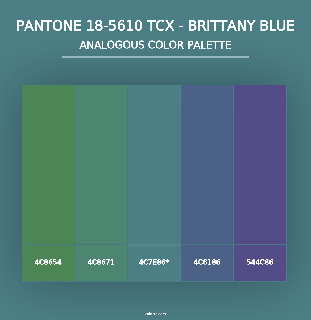 PANTONE 18-5610 TCX - Brittany Blue - Analogous Color Palette