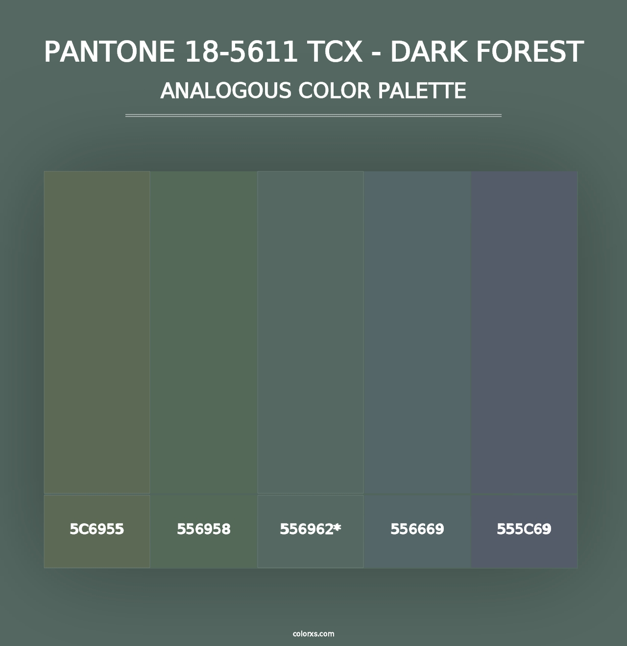 PANTONE 18-5611 TCX - Dark Forest - Analogous Color Palette