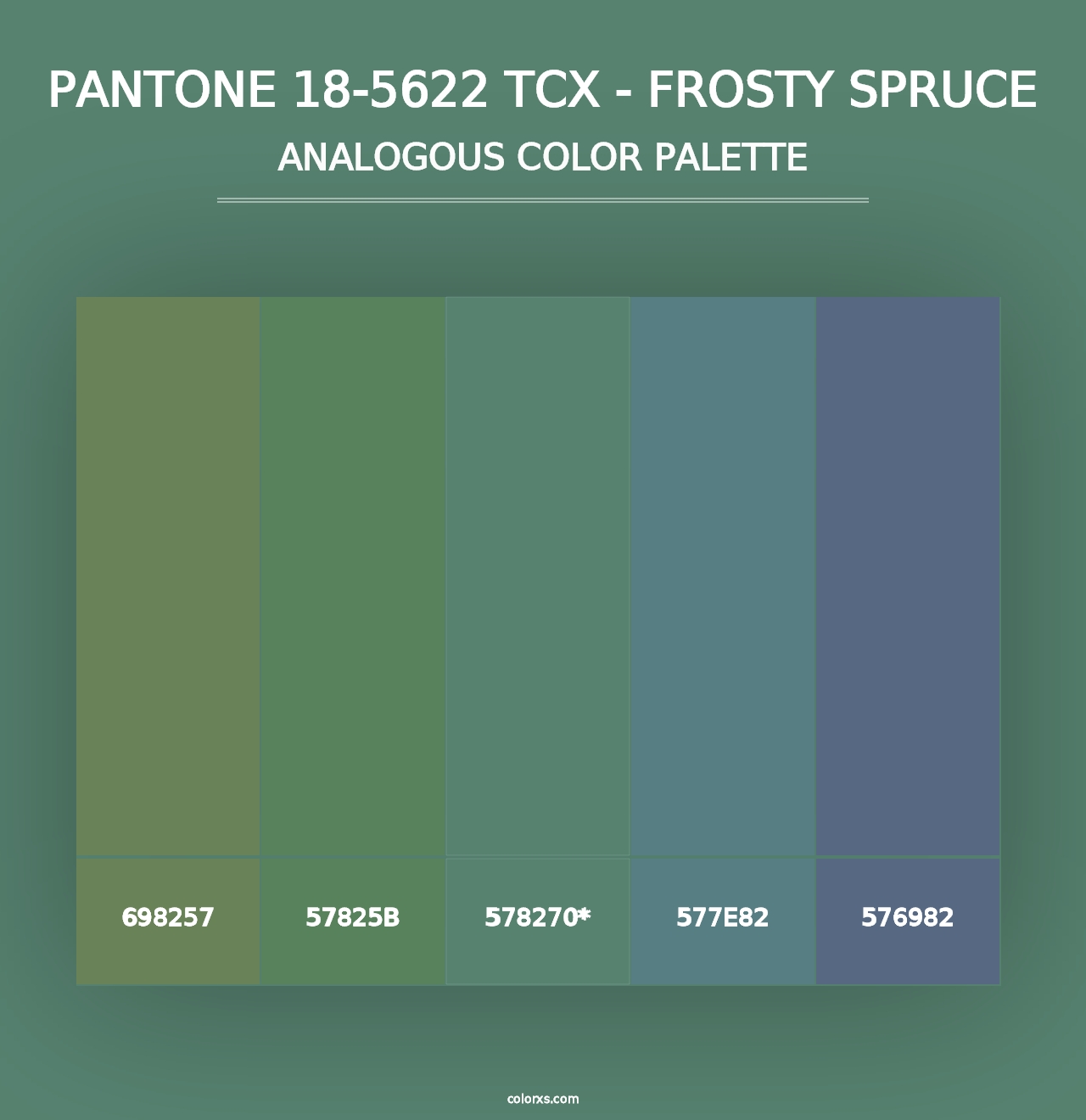 PANTONE 18-5622 TCX - Frosty Spruce - Analogous Color Palette