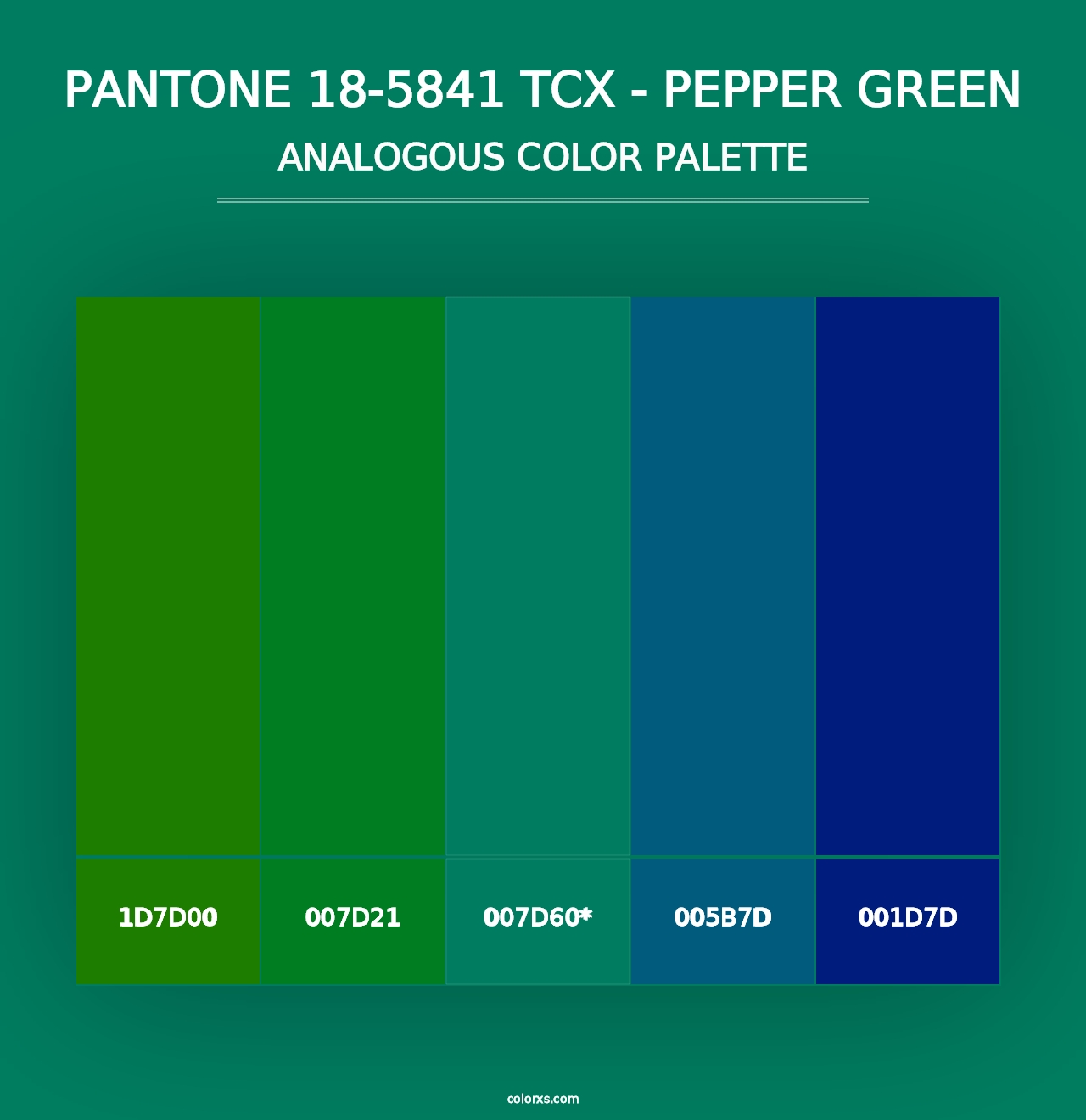 PANTONE 18-5841 TCX - Pepper Green - Analogous Color Palette