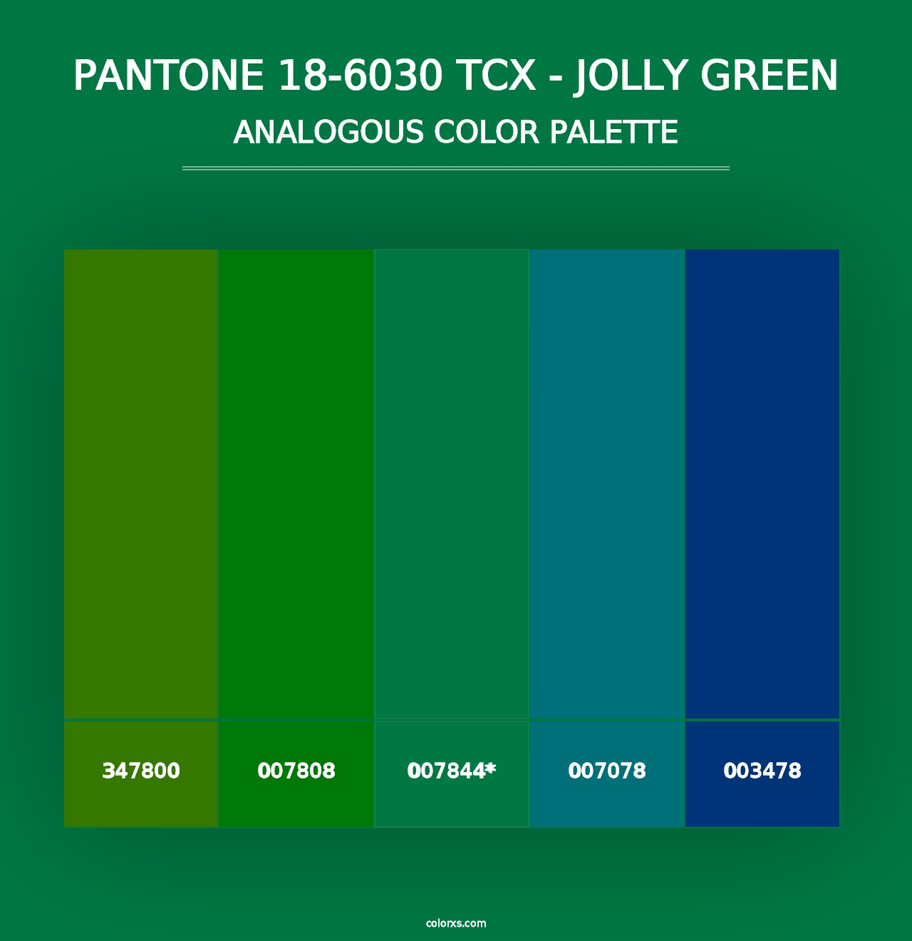 PANTONE 18-6030 TCX - Jolly Green - Analogous Color Palette