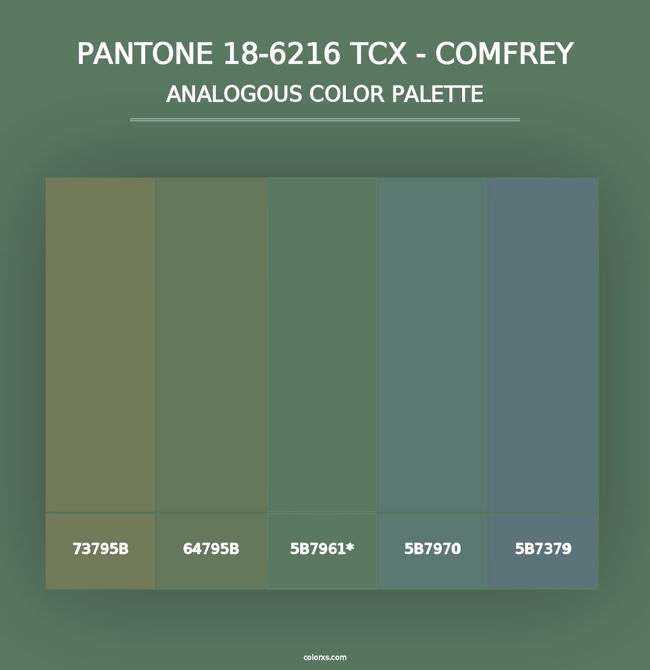 PANTONE 18-6216 TCX - Comfrey - Analogous Color Palette