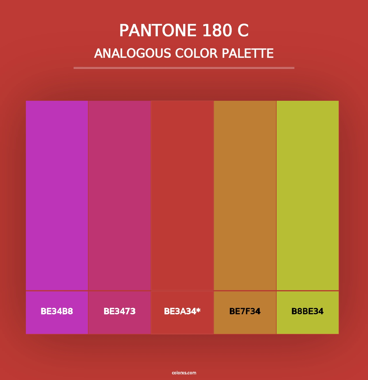 PANTONE 180 C - Analogous Color Palette