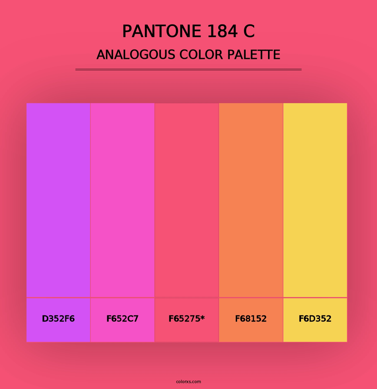 PANTONE 184 C - Analogous Color Palette