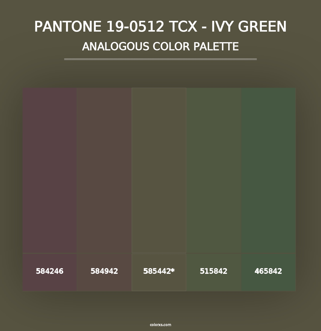 PANTONE 19-0512 TCX - Ivy Green - Analogous Color Palette