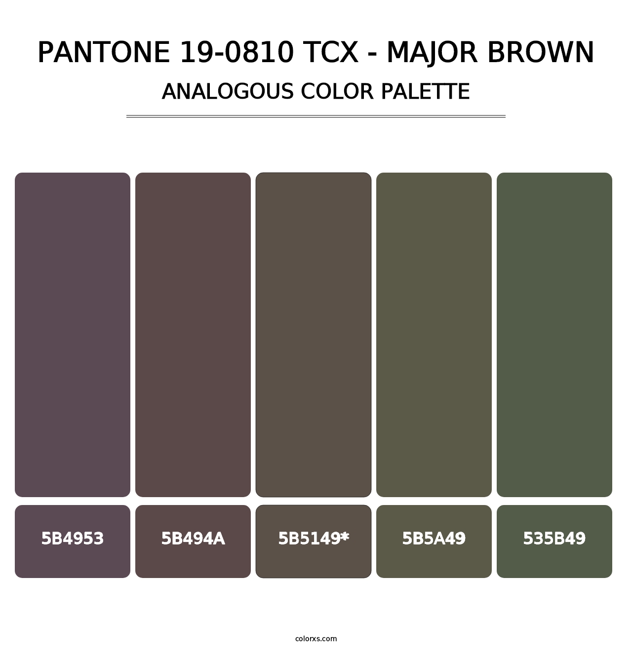 PANTONE 19-0810 TCX - Major Brown - Analogous Color Palette