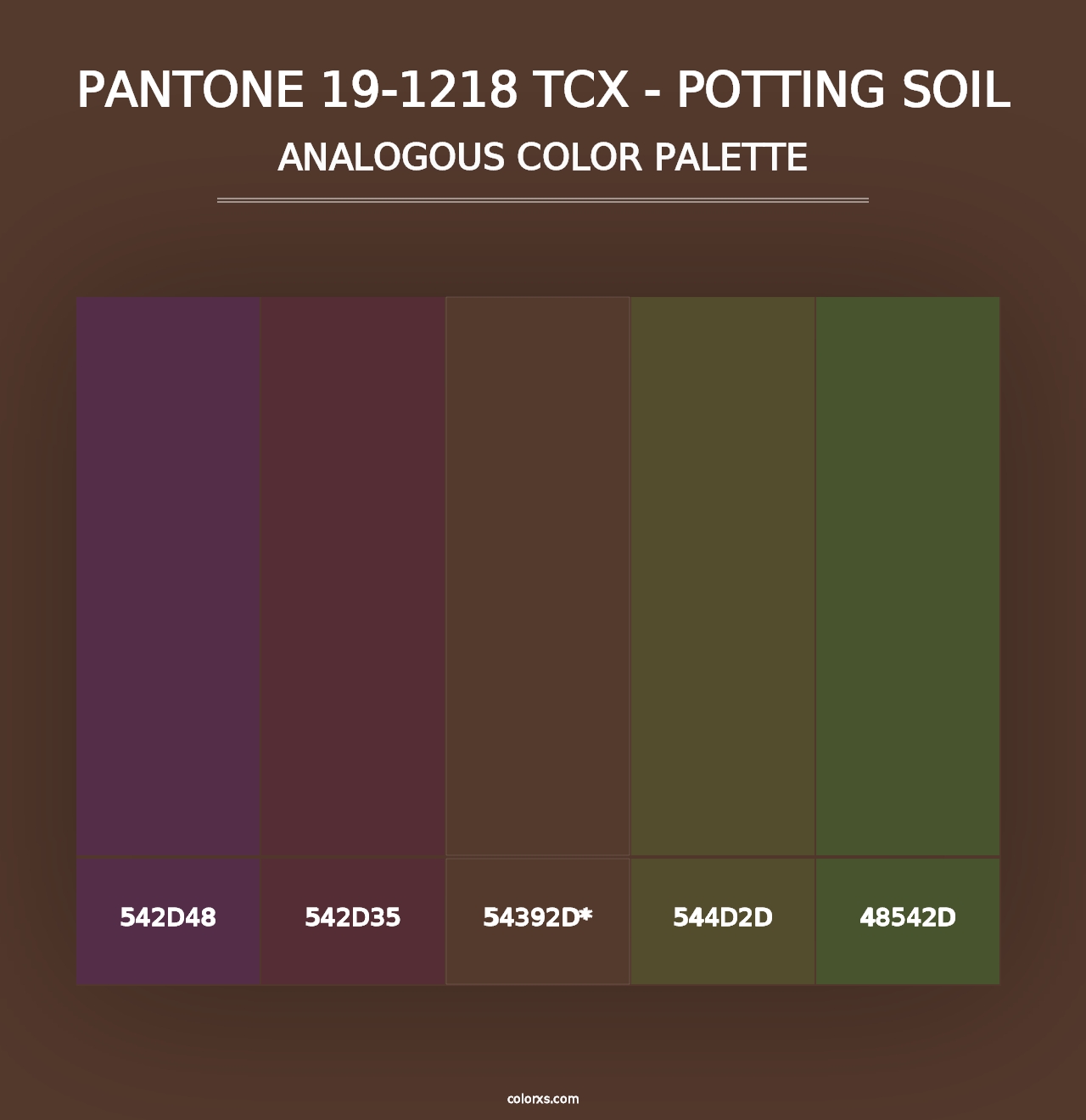 PANTONE 19-1218 TCX - Potting Soil - Analogous Color Palette