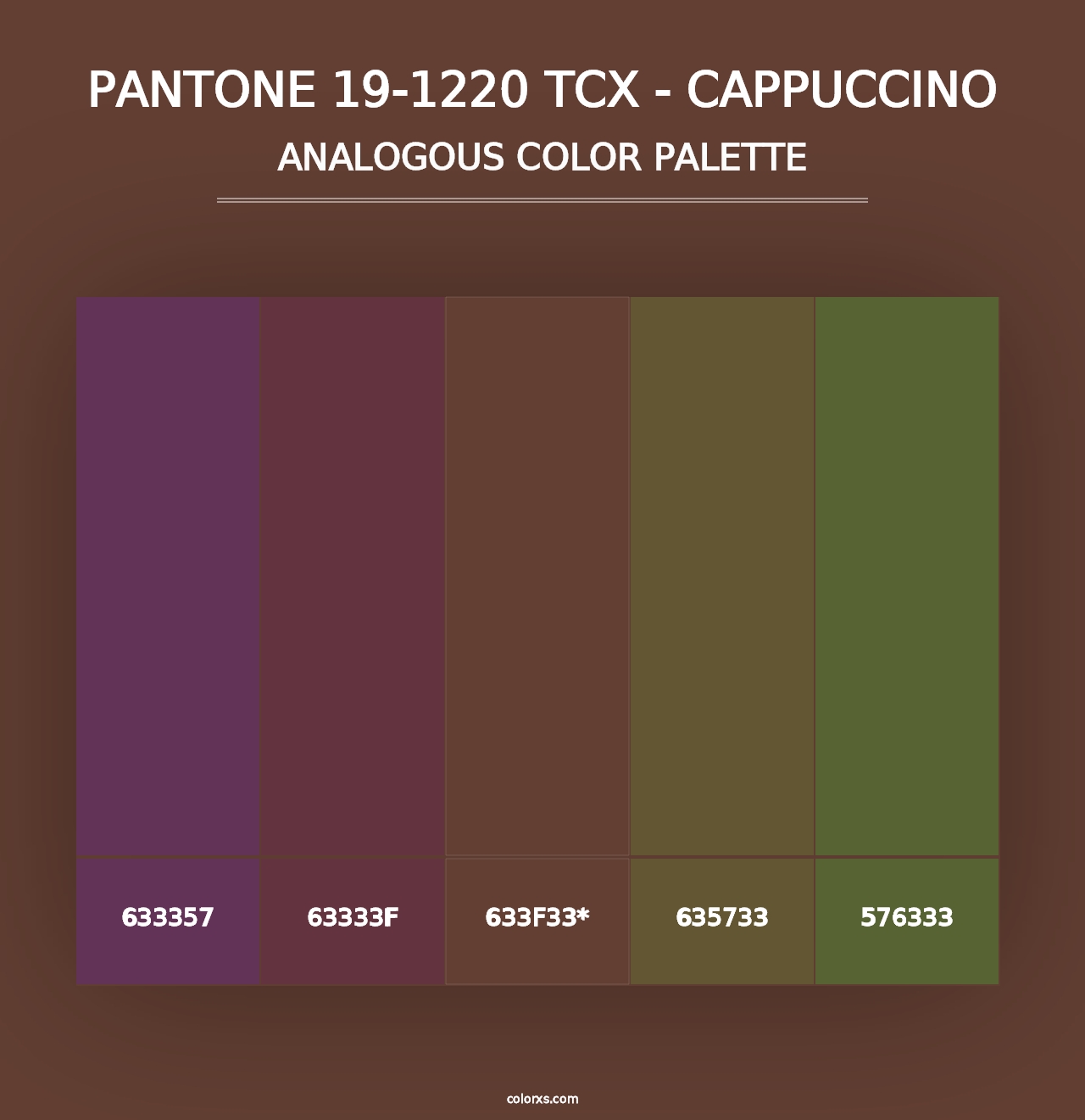 PANTONE 19-1220 TCX - Cappuccino - Analogous Color Palette