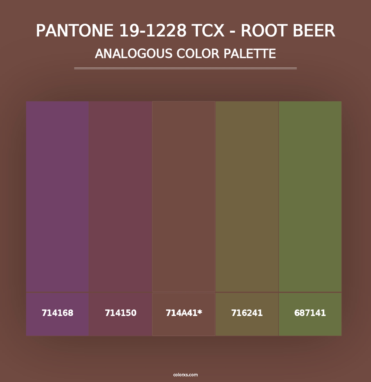 PANTONE 19-1228 TCX - Root Beer - Analogous Color Palette