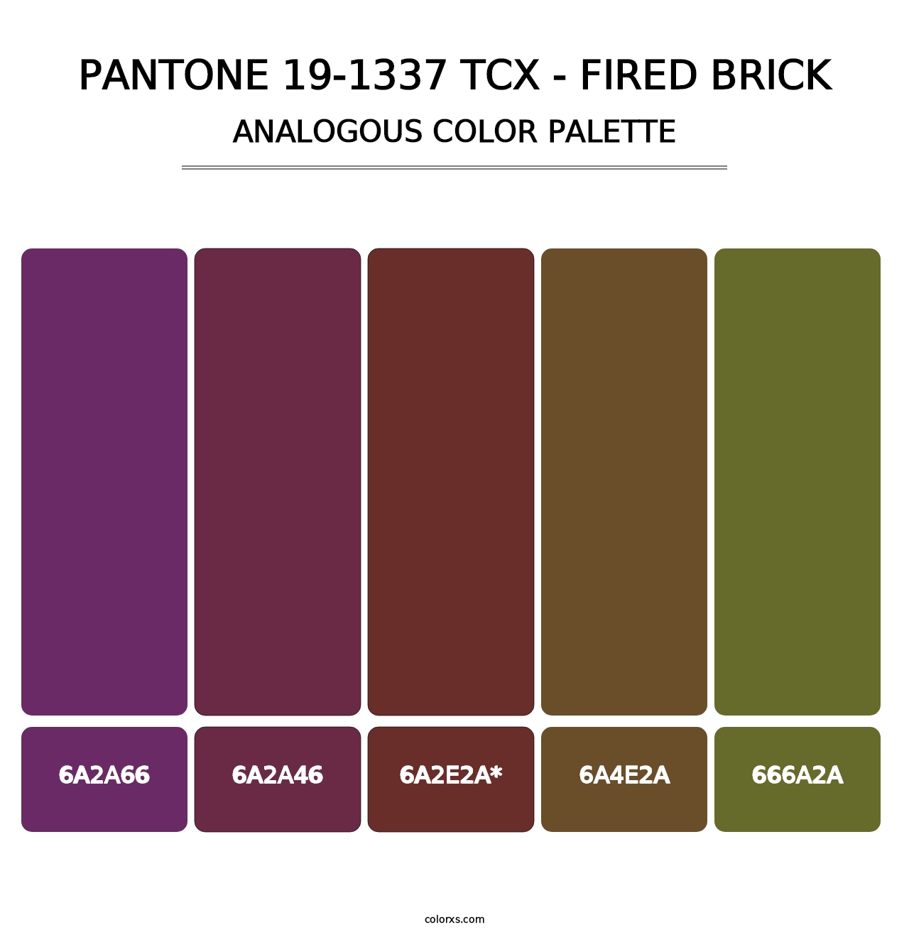 PANTONE 19-1337 TCX - Fired Brick - Analogous Color Palette