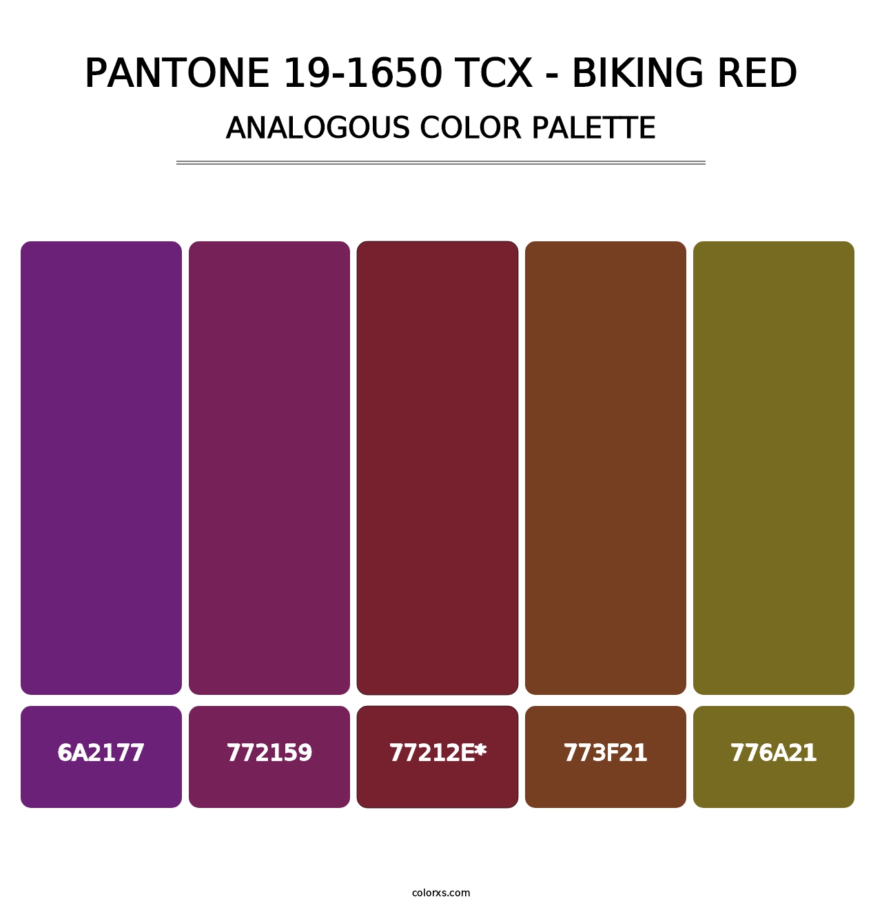 PANTONE 19-1650 TCX - Biking Red - Analogous Color Palette