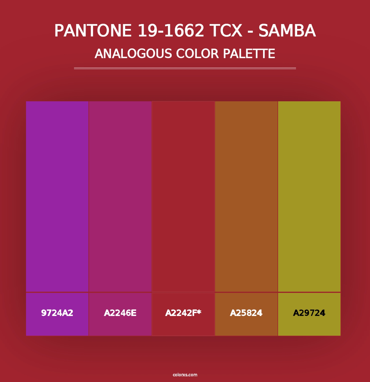 PANTONE 19-1662 TCX - Samba - Analogous Color Palette