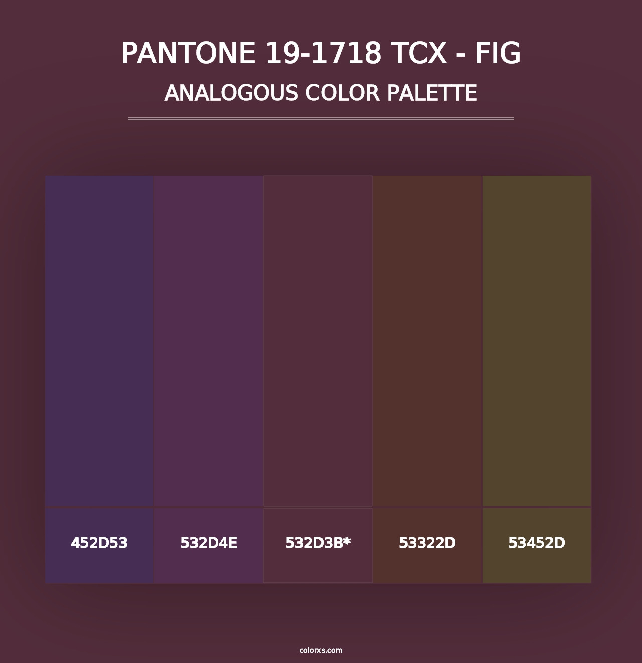 PANTONE 19-1718 TCX - Fig - Analogous Color Palette