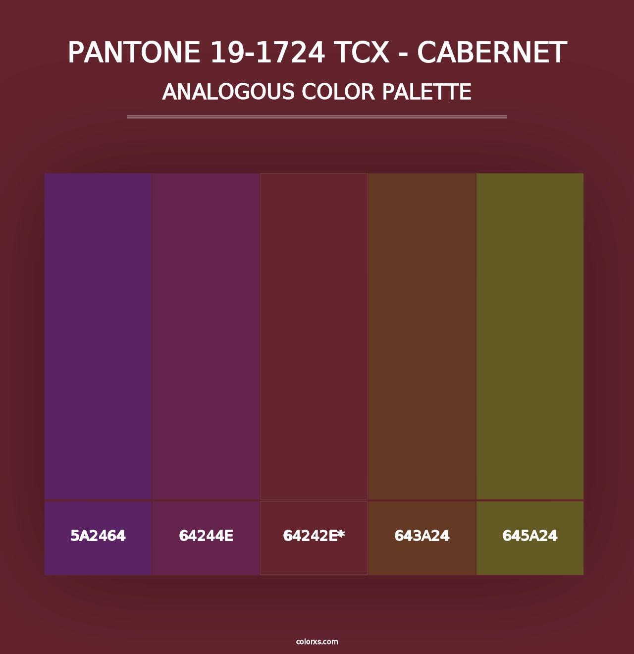 PANTONE 19-1724 TCX - Cabernet - Analogous Color Palette