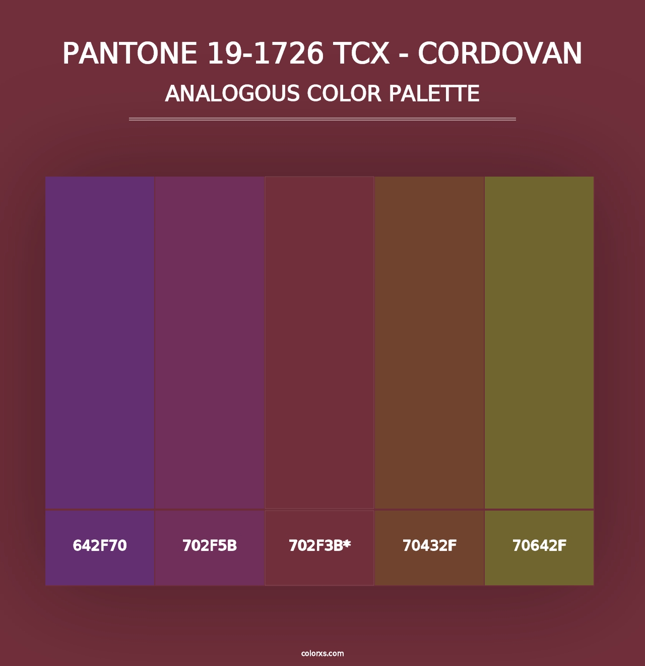 PANTONE 19-1726 TCX - Cordovan - Analogous Color Palette