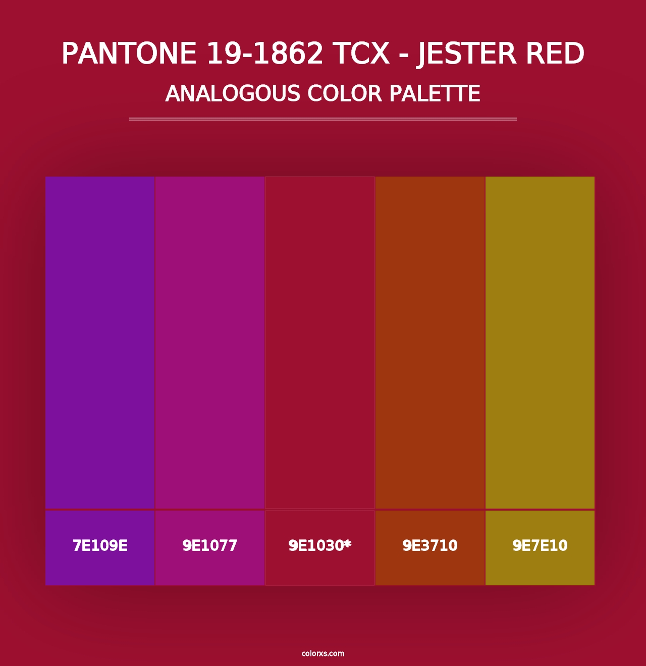 PANTONE 19-1862 TCX - Jester Red - Analogous Color Palette