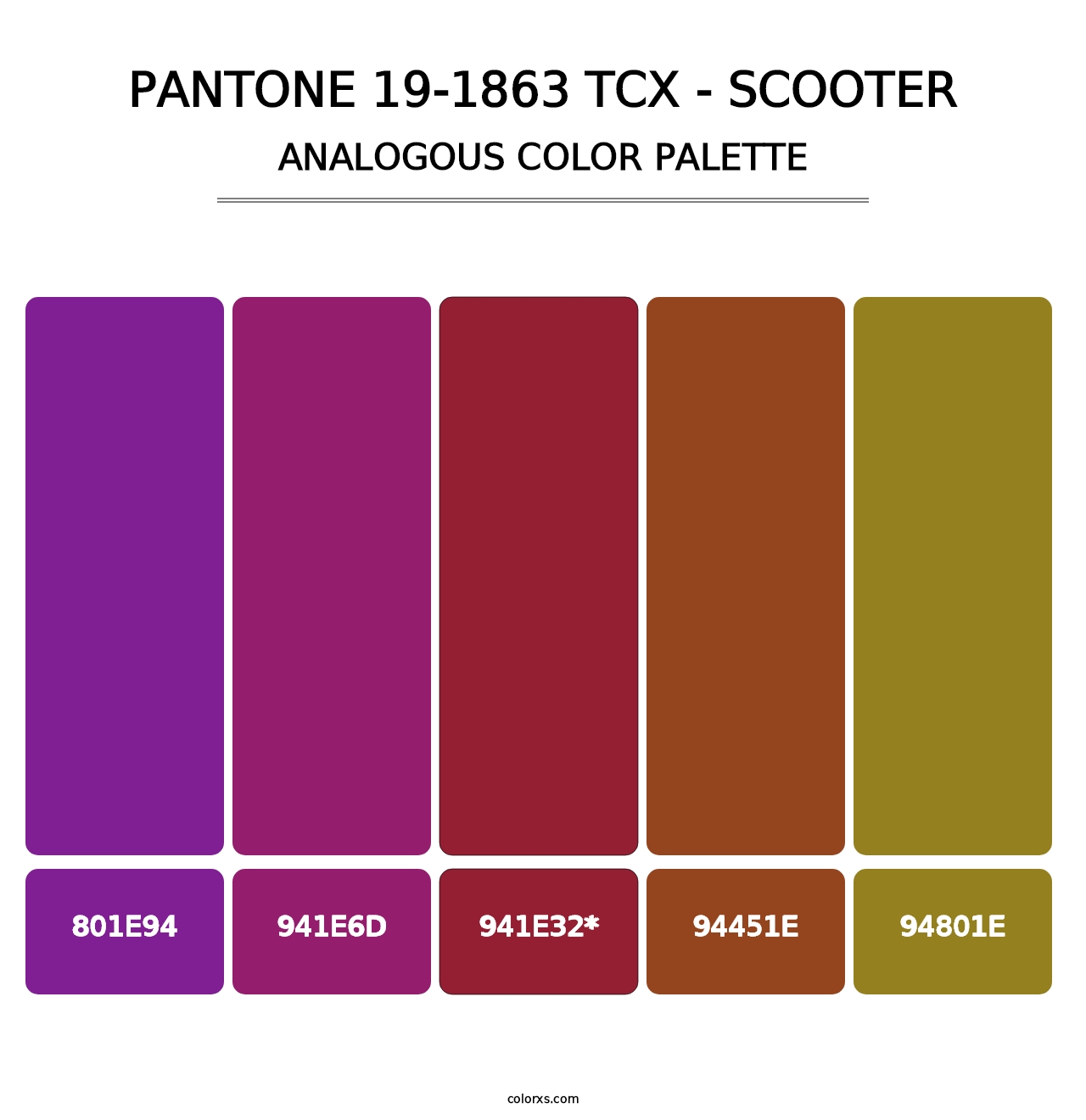 PANTONE 19-1863 TCX - Scooter - Analogous Color Palette