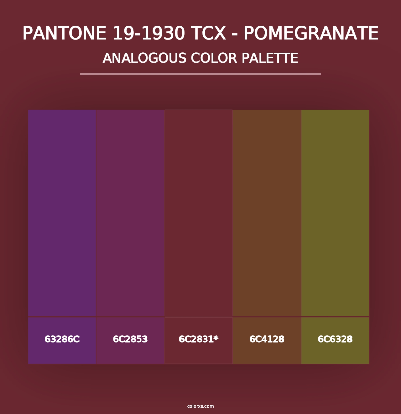 PANTONE 19-1930 TCX - Pomegranate - Analogous Color Palette